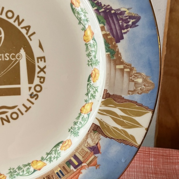 1939 World’s Fair Golden Gate Int’l Exposition Plate Homer Laughlin Art Deco - Picture 4 of 16